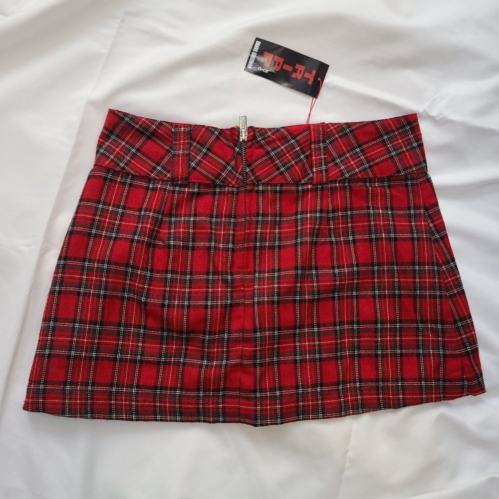 Vintage Tripp NYC Plaid Pleated Mini Skirt, Womens, Safety Pin Pleats, Size XS - Picture 5 of 6